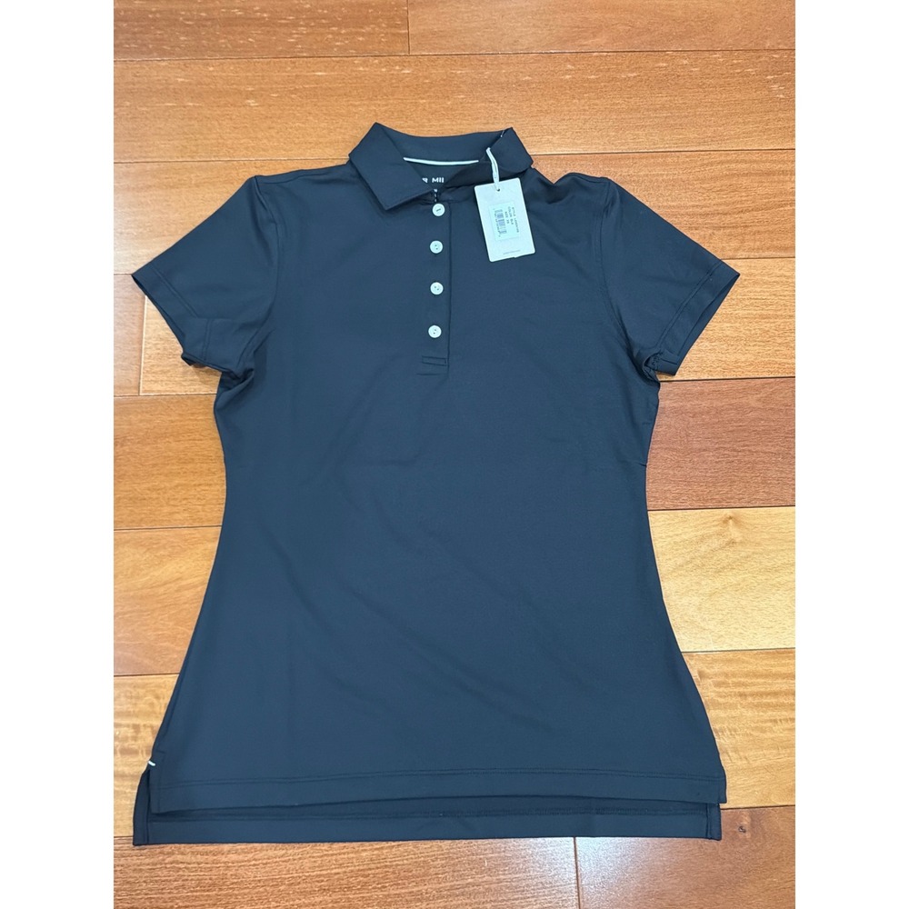 NWT Peter Millar Polo Shirt Womens Black Performance UPF 50+ LE0EK10S XS